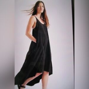 Athleta Black Presidio Hi-Low Dress, Black, XS Petite